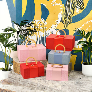 Caja Rectangular de Lujo Tejida en Dos Colores, Reciclable, Rígida, con Cierre Magnético, para Regalos de Boda, Joyería, Almacenamiento Portátil - Product Image 3