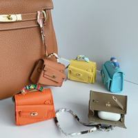 Мини-сумочка-брелок True Mini K Horizontal Bag с шарфом и роскошным мини-кошельком из микрофибры, портативный кошелек для монет, женская кожаная сумочка