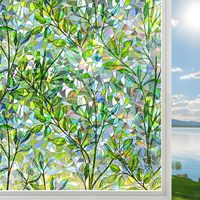 Película Adhesiva Estática para Ventanas de PVC Moderna, Gruesa, con Diseño de Arcoíris, Bloquea Rayos UV y Calor, Película Decorativa para Privacidad