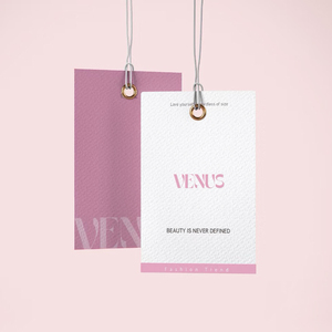 Etiquetas Colgantes Personalizadas de Alta Calidad en Color Rosa, Etiquetas de Ropa de Plástico de Lujo, Etiquetas de Papel Ecológicas con Impresión UV, Etiquetado <span class=keywords><strong>GABO</strong></span> - Product Image 1