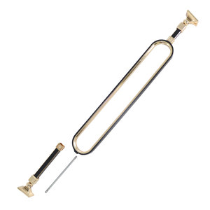<span class=keywords><strong>Poteau</strong></span> de balustrade ovale creux en aluminium noir et or de luxe, balustre d'escalier fixé au sol à montage facile <span class=keywords><strong>pour</strong></span> balcon intérieur - Product Image 2