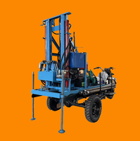 Machine de forage géotechnique à moteur diesel à prix d'usine, petite foreuse mobile pour eaux souterraines avec une profondeur maximale de 200 m