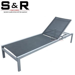 Chaise longue pliable <span class=keywords><strong>en</strong></span> <span class=keywords><strong>aluminium</strong></span> moderne <span class=keywords><strong>et</strong></span> écologique à succès avec filet Teslin pour salon, piscine, plage <span class=keywords><strong>et</strong></span> villa - Product Image 2
