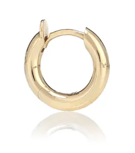 Yinju Tối Giản 18K Vàng Đơn Giản Đồng Bằng Bạc Nhỏ Cơ Sở Tai Nhẫn Sterling Bạc 925 Hoop Bông Tai