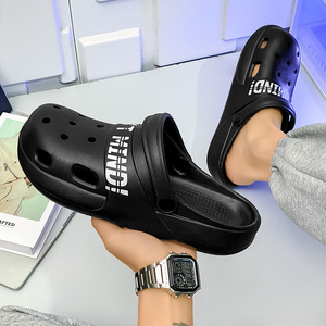 Men's Closed Toe EVA <b>Slide</b> Sandals Breathable Lightweight Casual Outdoor Summer Shoes With Print Logo - Product Image 3