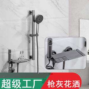 Ensemble de douche mural couleur bronze clouté, avec fonctions jet, massage, pluie et bulles, pour usage hôtelier et domestique - Product Image 5