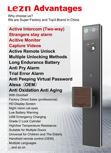 ระบบล็อคอัจฉริยะควบคุมด้วยเสียง AI พร้อมกล้องอินเตอร์คอมสำหรับประตูไม้ รองรับการปลดล็อคด้วยใบหน้า ลายนิ้วมือ รหัสผ่าน ควบคุมระยะไกลผ่านแอป Tuya - Product Image 6