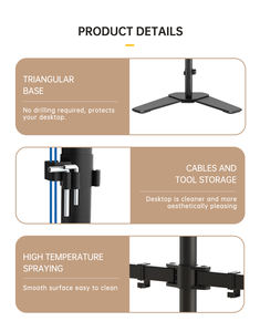 <span class=keywords><strong>Support</strong></span> d'<span class=keywords><strong>écran</strong></span> d'ordinateur LCD pour fabricant de matériel de stockage, bras <span class=keywords><strong>double</strong></span> pour moniteur, <span class=keywords><strong>support</strong></span> de bureau pour ordinateur portable, 32 <span class=keywords><strong>pouces</strong></span>, acier allié, 360 degrés - Product Image 6