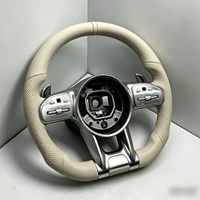 Volant de voiture adapté aux modèles Benz W205 C63 W213 E63 G63 GLS63S GLA45 A45 E43 G55 G63 W204 W223, volant en cuir