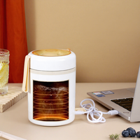 Conteneur alimentaire thermique portable électrique USB en acier inoxydable 304, boîte à lunch ronde, tasse à soupe, thermos pour voiture et bureau