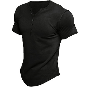 Camiseta Henley de Poliéster para Hombre con Logotipo Personalizado Ever Top, Camiseta de Manga Corta con Botones, Emblema, Holgada y Transpirable - Product Image 4
