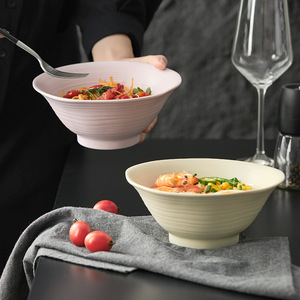 Bol à ramen en céramique et porcelaine, style japonais, couleur crème, avec logo personnalisé OEM/ODM, compatible micro-ondes, pour usage hôtelier, coloré - Product Image 2