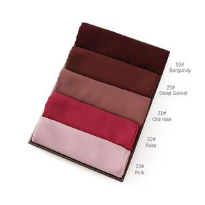 Haute qualité transfrontalière Stock couleur unie perle en mousseline de soie Turban écharpe doux angle long <span class=keywords><strong>coin</strong></span> droit Pashmina pour adultes printemps - Product Image 6