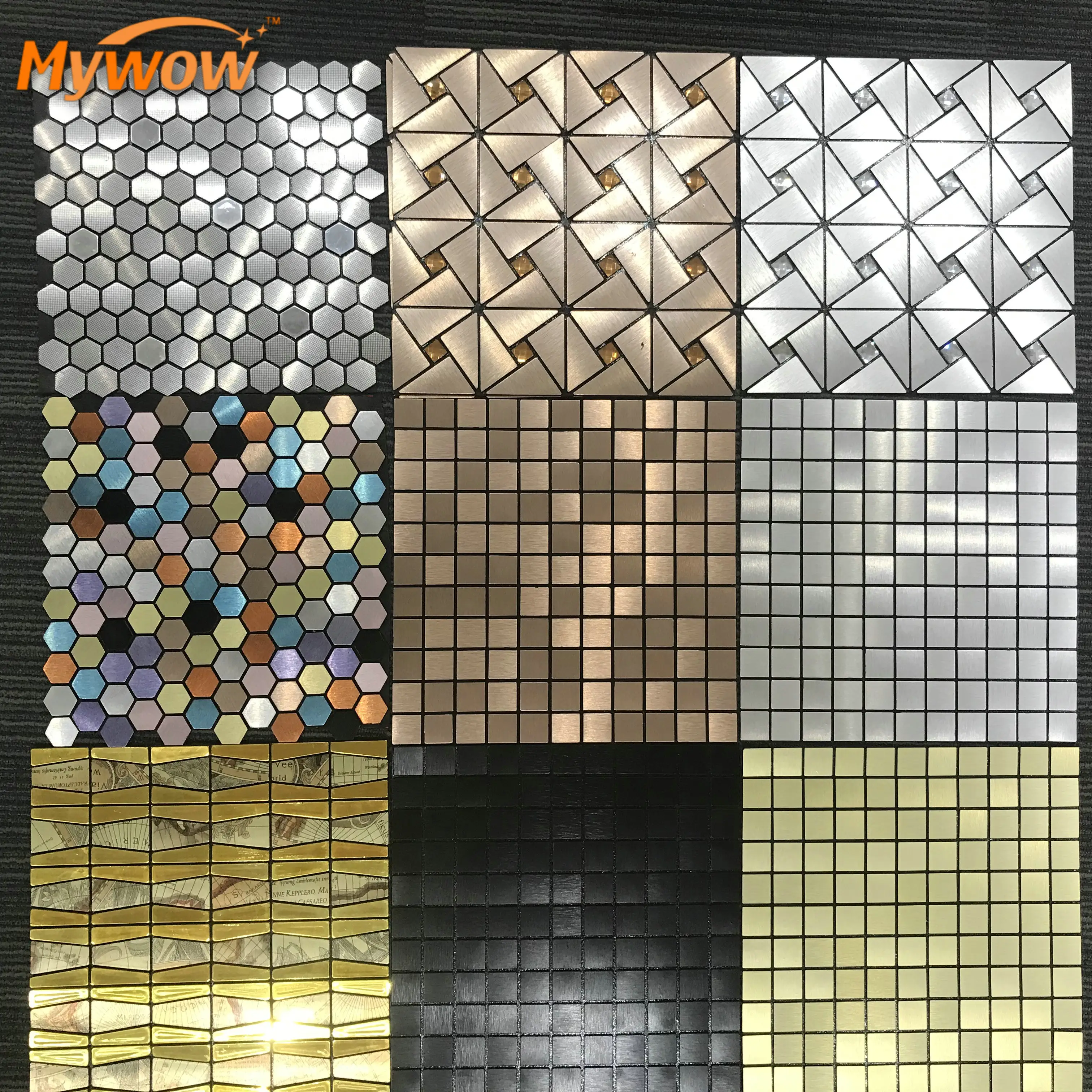 MyWow Gạch Mosaic Thủy Tinh Tường Giá Rẻ Trang Trí Nội Thất 30X30Cm Gương Ngói