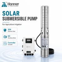 Pompe solaire submersible DC de 4 pouces en acier inoxydable 304, haute pression, pour puits profond, avec contrôleur OEM pour l'irrigation