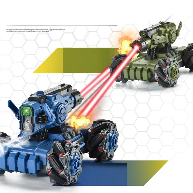 2.4G Spray Battle Tank Dual 360 Degree Rotating Stunt Rc tank