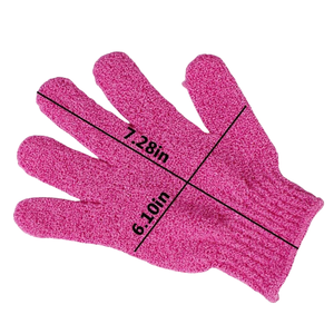 Guante exfoliante natural al por mayor guantes de nailon de cinco dedos guantes Exfoliantes corporales de limpieza profunda depurador exfoliante corporal - Product Image 3