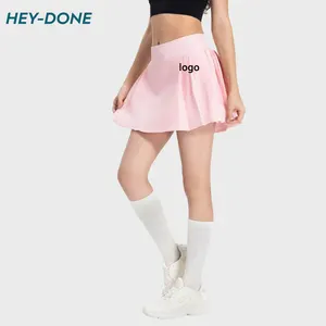 Heydone venta al por mayor mujeres bolsillos laterales Golf activo faldas secado rápido correr gimnasio Fitness pantalones cortos vestido sudor Yoga tenis Falda Mujer