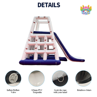 Toboggan aquatique gonflable commercial en PVC pour intérieur, combo toboggan tropical palmier avec piscine et zone de rebond pour adultes, écoles et résidences