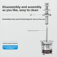 Machine à cascade de chocolat OEM à 5 niveaux, présentoir commercial pour buffets, hôtels, pâtisseries, traiteurs et acheteurs de marques privées