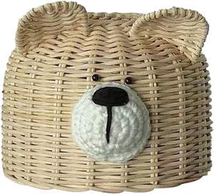 Adorable <b>Bear</b> Shaped Rattan Lamp Shade for Kids Room Table Lamp and Ceiling Handwoven Boho Farmhouse Lamp Cover Nursery Decor - Product Image 2