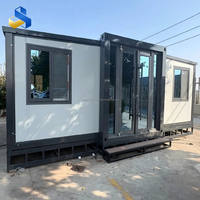 Maison Extensible 20/40 pieds, 2/3 Chambres, 1 Salon, Sanitaire Intégré, Isolée, Pliable pour Habitation Préfabriquée