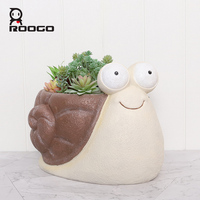 Pot de fleurs tortue escargot à grands yeux mignonnes de 12,2 pouces, pot à succulentes adorables en forme d'animal de dessin animé, décoration fantaisie pour la maison, le jardin et le bureau