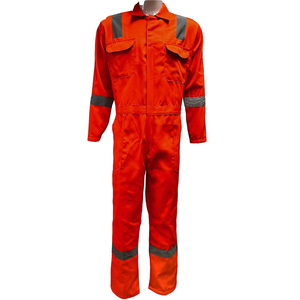190gsm 100% Katoenen Keperstof Hoge Zichtbaarheid Reflecterende Tape Blauw Wit Oranje Veiligheid Lange Mouw Overall - Product Image 1