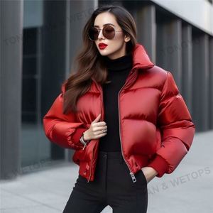 Manteau avec logo personnalisé, grande <span class=keywords><strong>taille</strong></span> 2023, vêtements d'extérieur courts pour femmes, vêtements d'hiver, veste bouffante pour femmes - Product Image 5