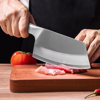 Couteau à viande chinois vintage de 8 pouces en acier inoxydable avec manche en palissandre pour la boucherie de cuisine industrielle