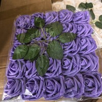 Rose artificielle réaliste en plastique QY, accessoires pour bouquet de mariage ou de la Saint-Valentin, matériaux DIY, tête de rose en PE de 8 cm avec tige, fleur en mousse artificielle