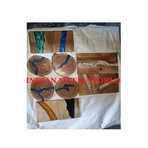 Set of 4 Resin Customized Shape Tea and Cup <b>Coaster</b> New Arrival Modern Design <b>Glass</b> <b>Coaster</b> for Kitchen Usage - Product Image 4