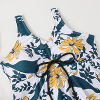 Nouveau maillot de bain tankini sans bretelles grande taille pour femme, coupe explosive personnalisée, taille haute, anti-UV, séchage rapide, respirant, imprimé 2 pièces