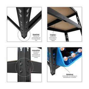 <strong>Drinks</strong> <strong>Crate</strong> Shelf, 6 <strong>Crates</strong> with 4 Shelves, , Black, H X W X D 180 X 100 X 30 Cm, Freestanding <strong>Crate</strong> Stand, <strong>Drink</strong> Shelf, - Product Image 4