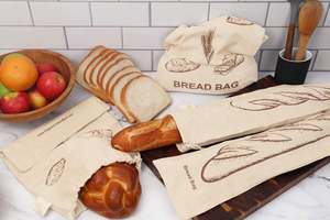 Custom Print Homemade Eco Friendly Food Storage Reusable Organic Canvas Cotton Linen <b>Bread</b> <b>Bag</b> - Product Image 4