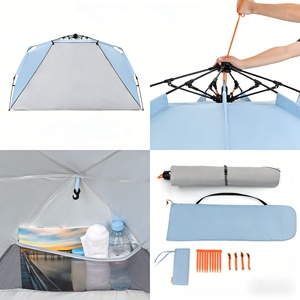 Carpa de Playa Plegable Fácil de Instalar para 4-6 Personas, Protección Solar UPF 50+, con Bolsa de Transporte para Playa, Jardín y Picnic - Product Image 3