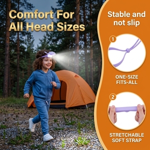 Lampe <span class=keywords><strong>frontale</strong></span> LED rechargeable USB portable, design créatif en forme de lapin, mini jouet d'urgence doux pour bébé, idéale comme cadeau - Product Image 4