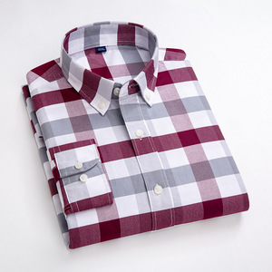 <span class=keywords><strong>Camicia</strong></span> Casual da <span class=keywords><strong>Uomo</strong></span> <span class=keywords><strong>a</strong></span> Maniche Lunghe in Cotone Oxford Antipiega Tinta in Filo Antisbiadimento <span class=keywords><strong>a</strong></span> <span class=keywords><strong>Quadri</strong></span> - Product Image 4