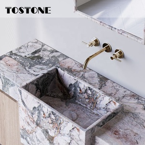 Tostone Exclusive Supply Plan de travail autoportant en marbre Rose Vernal naturel, avec choix de dalles disponible, pour projets de villas de luxe - Product Image 3
