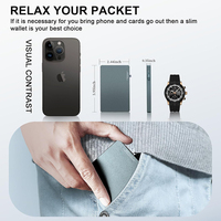 Kotak kartu dorong samping RFID pria, dompet minimalis aluminium Pop up penyimpan kartu kredit dengan magsafe Megnetic