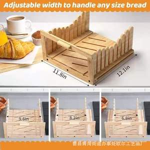 Boîte à pain en bambou à double couche avec porte en acrylique, organiseur de rangement pour cuisine, pour pain et aliments - Product Image 5