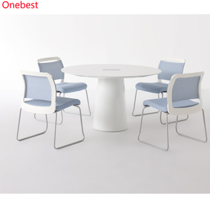 Vòng Faux bề mặt rắn đá bàn ăn và ghế hiện đại mở rộng Dinning bảng thiết lập màu trắng - Product Image 2