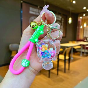Internet-nổi tiếng sáng bong bóng hạt rùa cát lỏng chai Keychain PVC nổi tinh thể Mặt dây chuyền nhựa các cặp vợ chồng Ba lô - Product Image 6