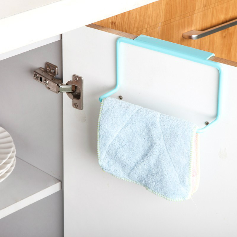 Single Pole Kitchen Cabinet Lazy Storage Rack Punch-Free Plastic Towel Rack for Cleaning Tools Wholesale