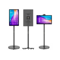Moda movimiento libre con ruedas 21,5 23,8 27 32 pulgadas pantalla táctil quiosco Android exposición video en vivo tótem de pantalla táctil móvil