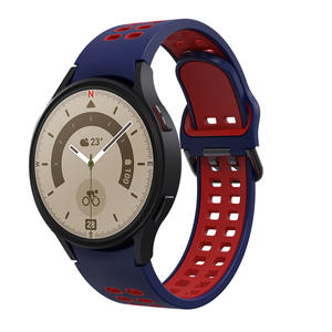 Correa de silicona para <span class=keywords><strong>Samsung</strong></span> <span class=keywords><strong>Galaxy</strong></span> <span class=keywords><strong>Watch5</strong></span>/Watch5Pro Luxury Two-Color 40/<span class=keywords><strong>44</strong></span>/45mm Tamaño Transpirable 20mm Acero inoxidable PC Goma - Product Image 1