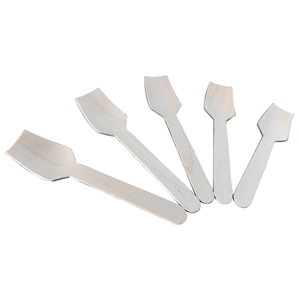 사용자 정의 로고 천연 자작 나무 나무 스페이드 친환경 나무 칼 스푼 나무 식기 세트 아이스크림 스푼 - Product Image 2