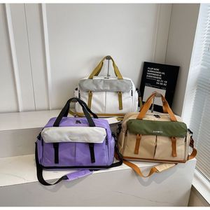 Sac de sport unisexe grande capacité avec séparation sec/humide, en tissu Oxford, fermeture éclair, portable, style mode, motif lettre - Product Image 4