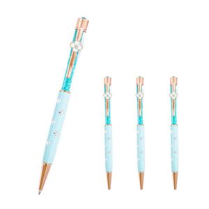 Stylo bille rotatif en métal avec cristaux et diamants créatifs, clip fleur et perle, personnalisable avec logo imprimé pour cadeaux publicitaires, vente en gros - Product Image 1