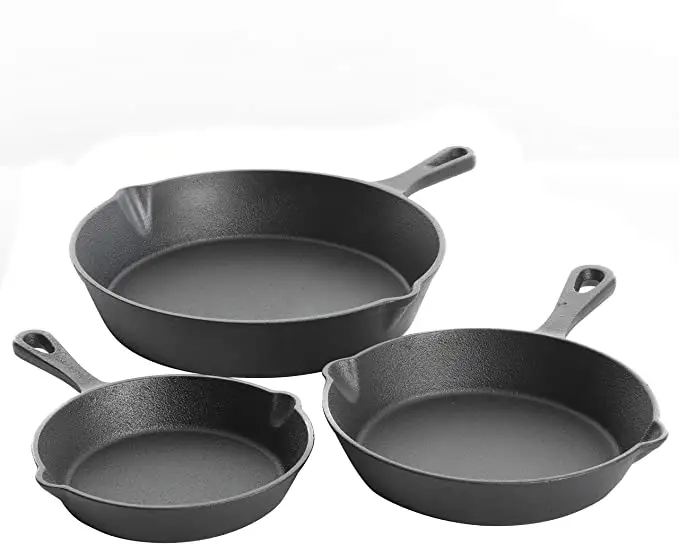 Heavy Duty Non-Stick Kitchen Cast Iron Skillet Cookware Use As Dutch Oven Frying Pan From 6inch - 10inch